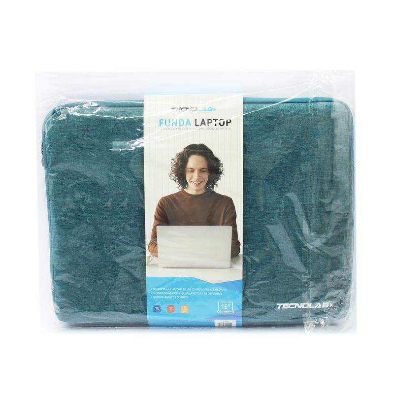 TECNOLAB - BOLSA PARA NOTEBOOK DE 15 PULGADAS COLOR VERDE