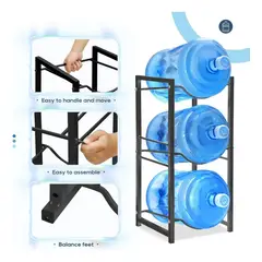 GENERICO - Rack Organizador Estante 3 Botellones Bidones Agua 20 L