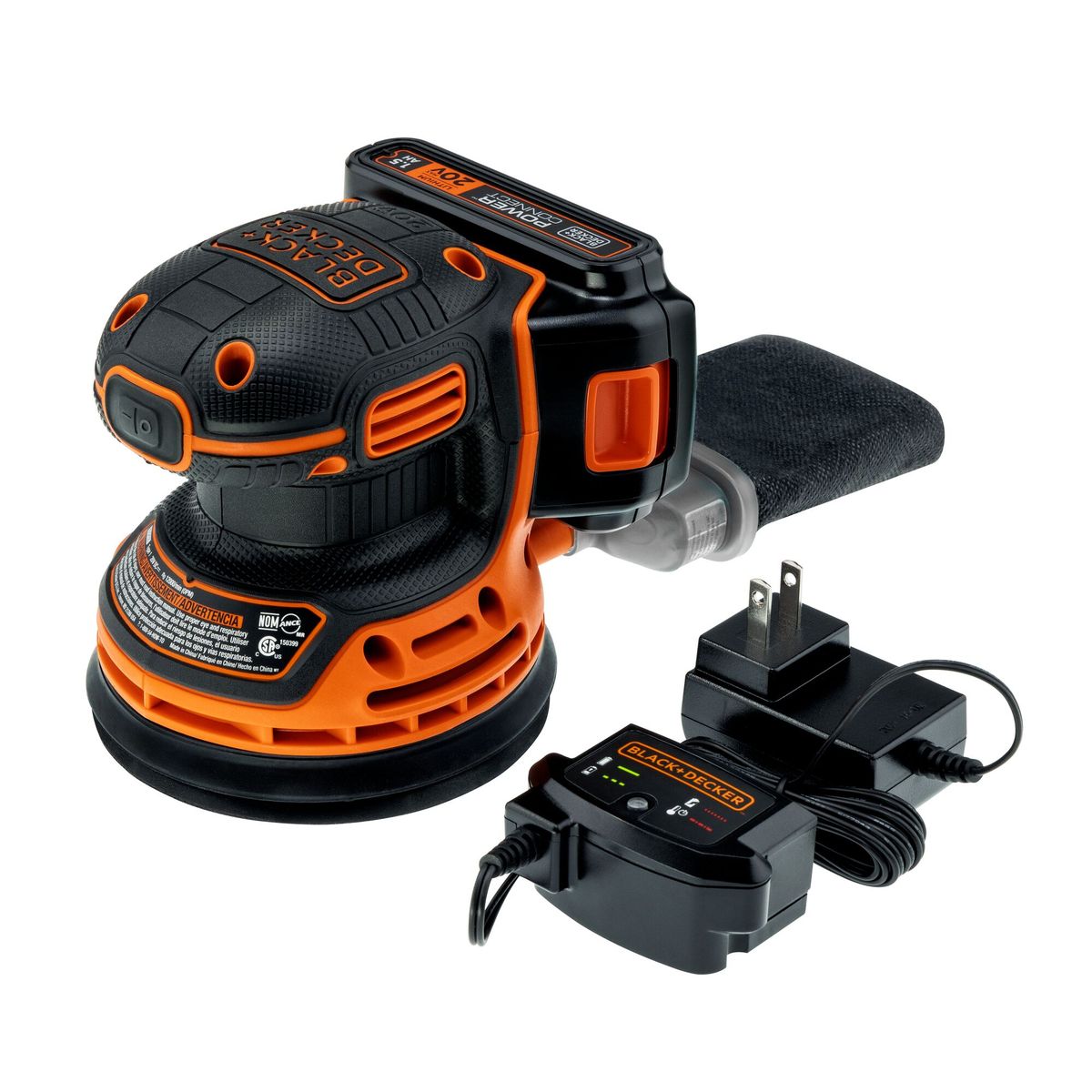 BLACK+DECKER - Lijadora Rotorbital 20V BLACK+DECKER BDCRO20C-B2C
