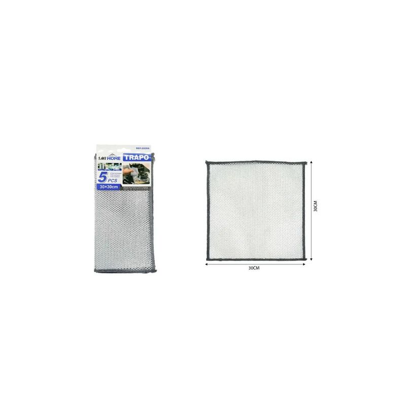GENERICO - TRAPO DE ALAMBRE 5PCS 30X30CM