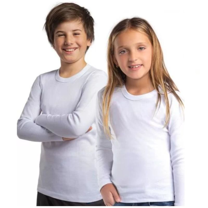 LIKE SHOP - Camiseta Unisex Manga Larga Algodón Juvenil Niños Colores 072