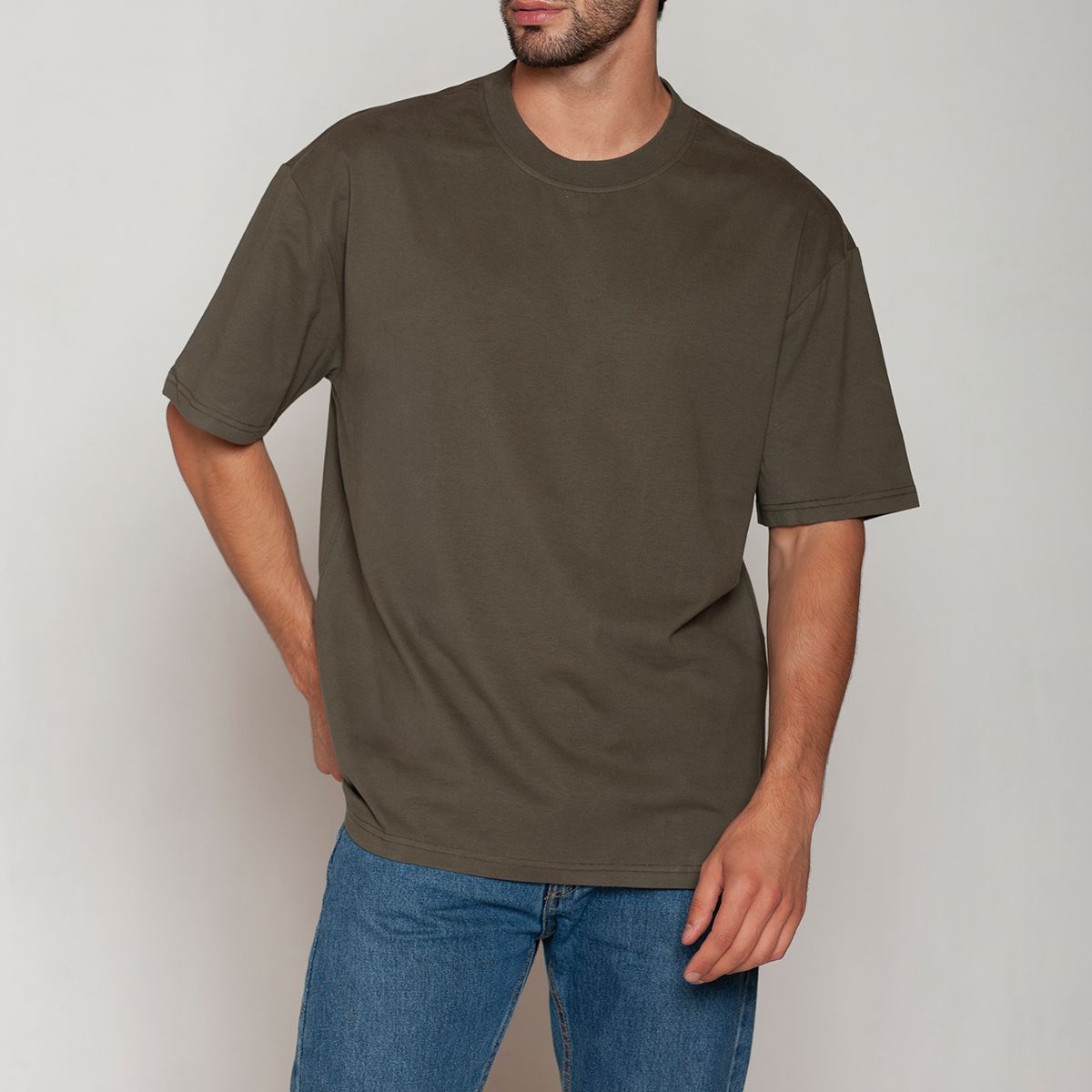 TAIS - Polera Algodón Oversize Verde Tais
