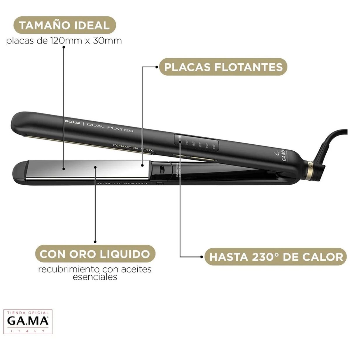 GAMA - Plancha Gama CP14 Dual Plate Gold