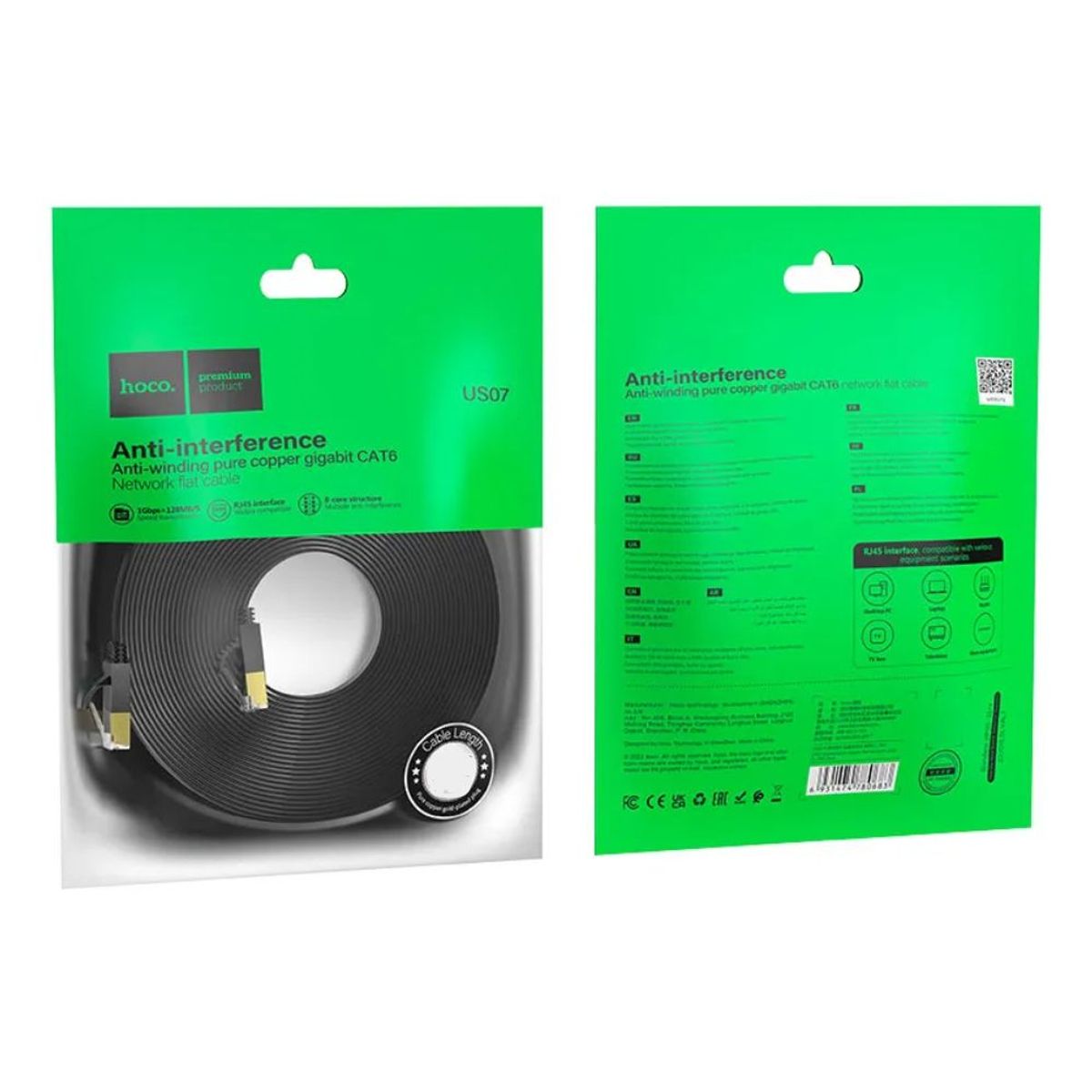 GENERICO - Cable De Red Ethernet Cat 6 Plano Conector Cristal 5 Metros