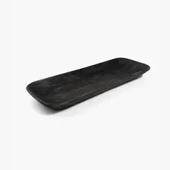 LOUNGE - Plato De Madera Con Grietas Negro