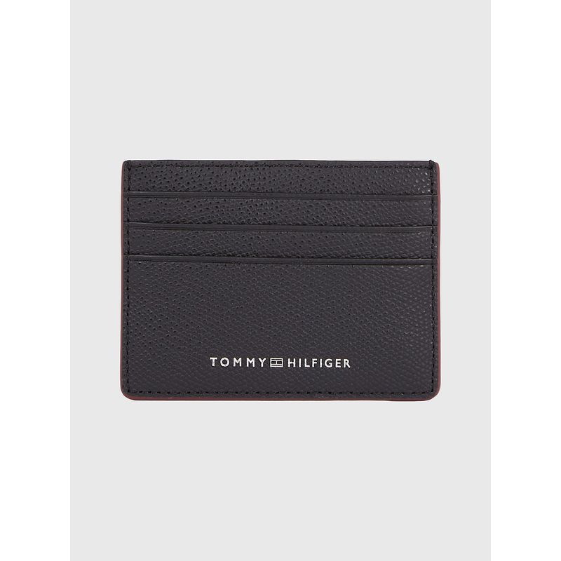 TOMMY HILFIGER - Tarjetero De Cuero Solid Negro Tommy Hilfiger