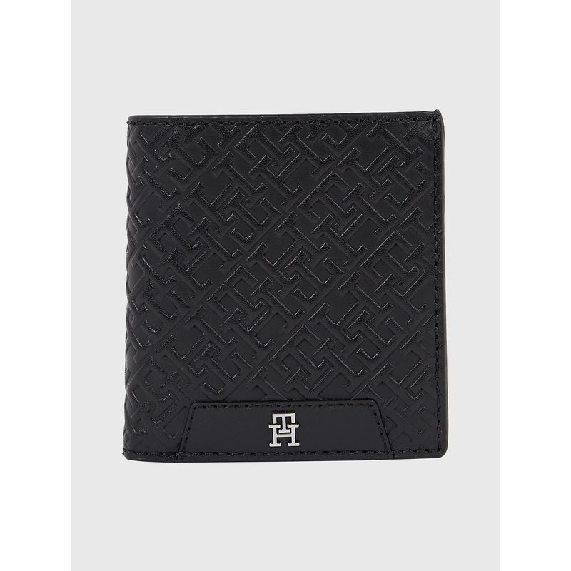 TOMMY HILFIGER - Billetera De Cuero Monogram Negro Tommy Hilfiger