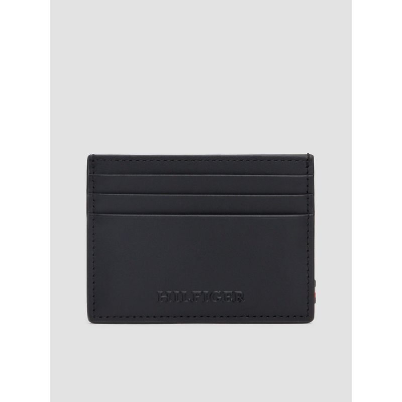 TOMMY HILFIGER - Tarjetero De Cuero Monotype Negro Tommy Hilfiger