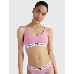 TOMMY HILFIGER - Bralette De Algodón Elástico Rosado