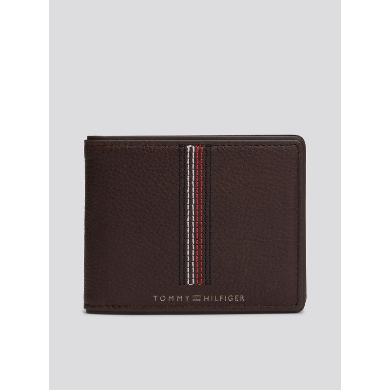 TOMMY HILFIGER - Billetera Casual De Cuero Café Tommy Hilfiger