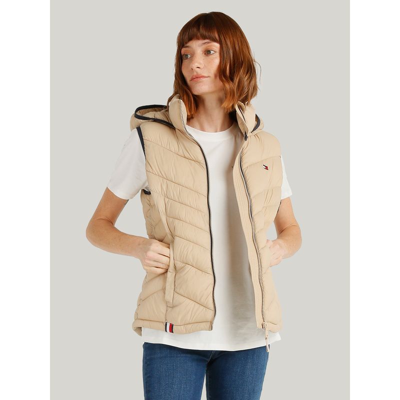 TOMMY HILFIGER - Parka Vest Light Weight Solid Beige Tommy Hilfiger