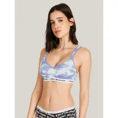 TOMMY HILFIGER - Bralette Classic Core Con Logo Celeste