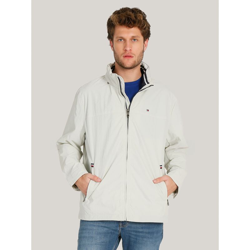 TOMMY HILFIGER - Chaqueta Náutica Taslan Con Logo Blanco Tommy Hilfiger.