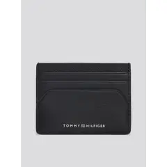TOMMY HILFIGER - Tarjetero De Cuero Solid Negro