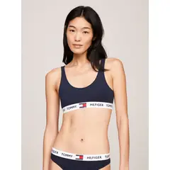 TOMMY HILFIGER - Bralette De Algodón Elástico Azul
