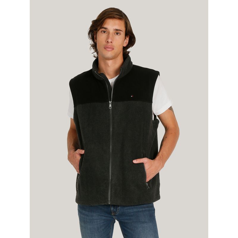 TOMMY HILFIGER - Chaqueta Vest Solid Con Logo Gris Tommy Hilfiger
