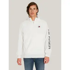 TOMMY HILFIGER - Chaqueta Impermeable De Medio Cierre Blanco