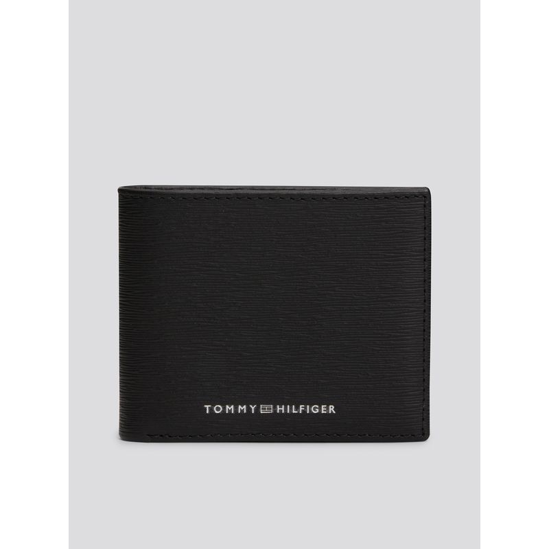 TOMMY HILFIGER - Billetera De Cuero Con Logo Negro Tommy Hilfiger