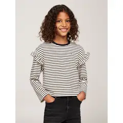 TOMMY HILFIGER - Polera Lurex Stripe Con Logo Multicolor