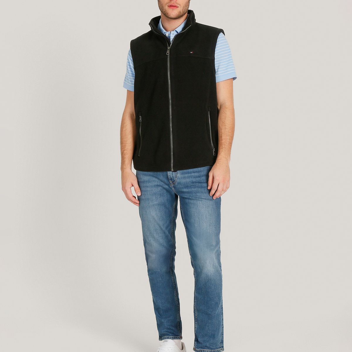 TOMMY HILFIGER - Chaqueta Vest Solid Con Logo Negro Tommy Hilfiger