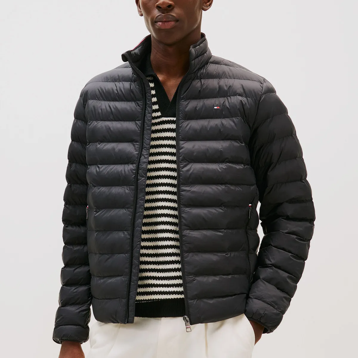 TOMMY HILFIGER - Parka Packable Solid Con Logo Negro Tommy Hilfiger