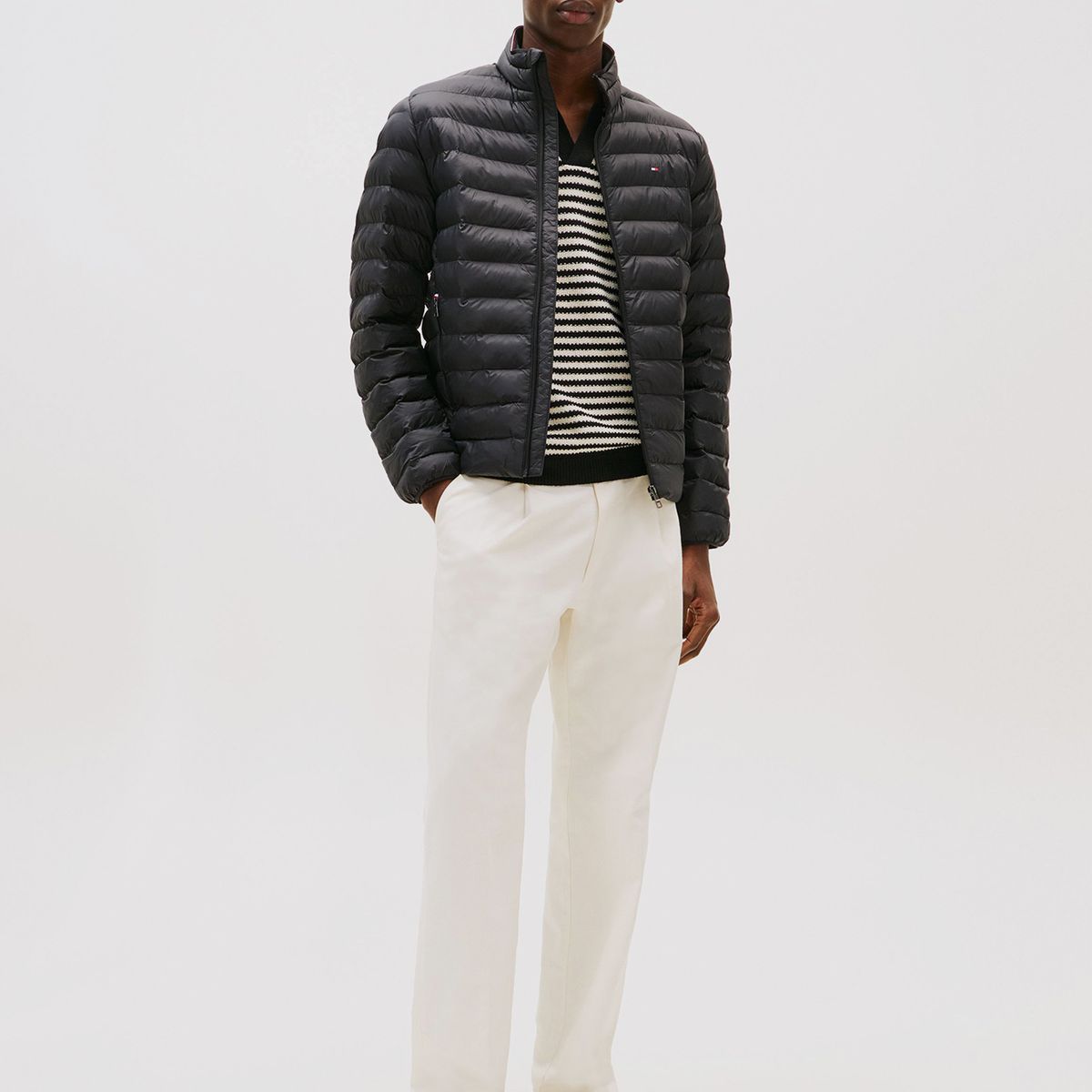 TOMMY HILFIGER - Parka Packable Solid Con Logo Negro Tommy Hilfiger