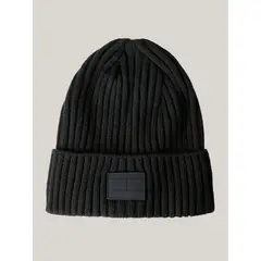 TOMMY HILFIGER - Beanie De Canalé Con Logo Azul