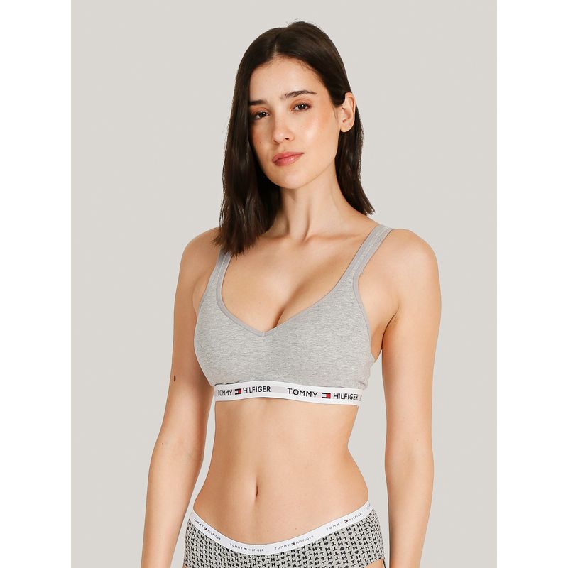 TOMMY HILFIGER - Bralette Classic Core Con Logo Gris Tommy Hilfiger