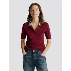 TOMMY HILFIGER - Polo De Piqué Slim Fit Burdeo