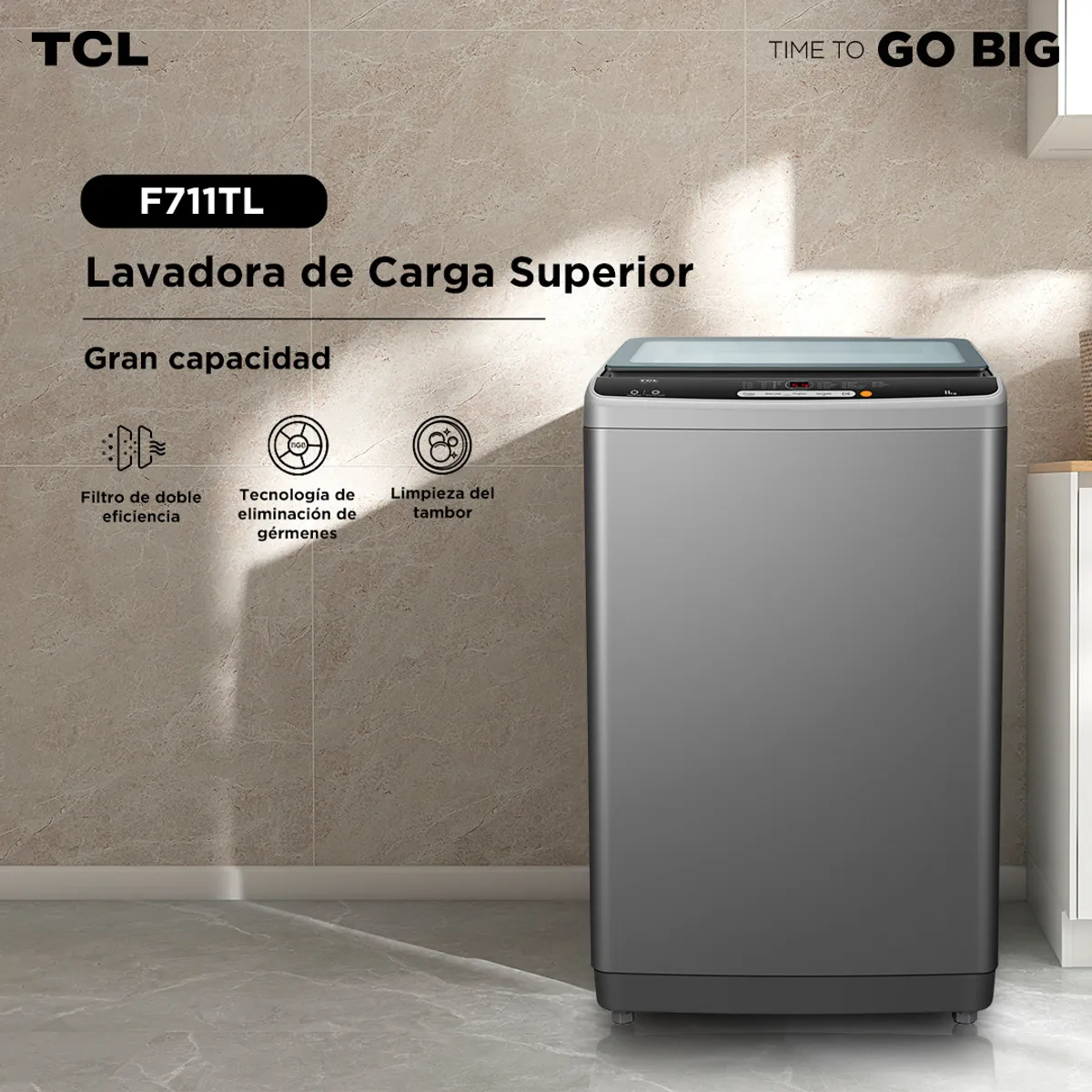 TCL - Lavadora Carga Superior TCL 11KG F711TL