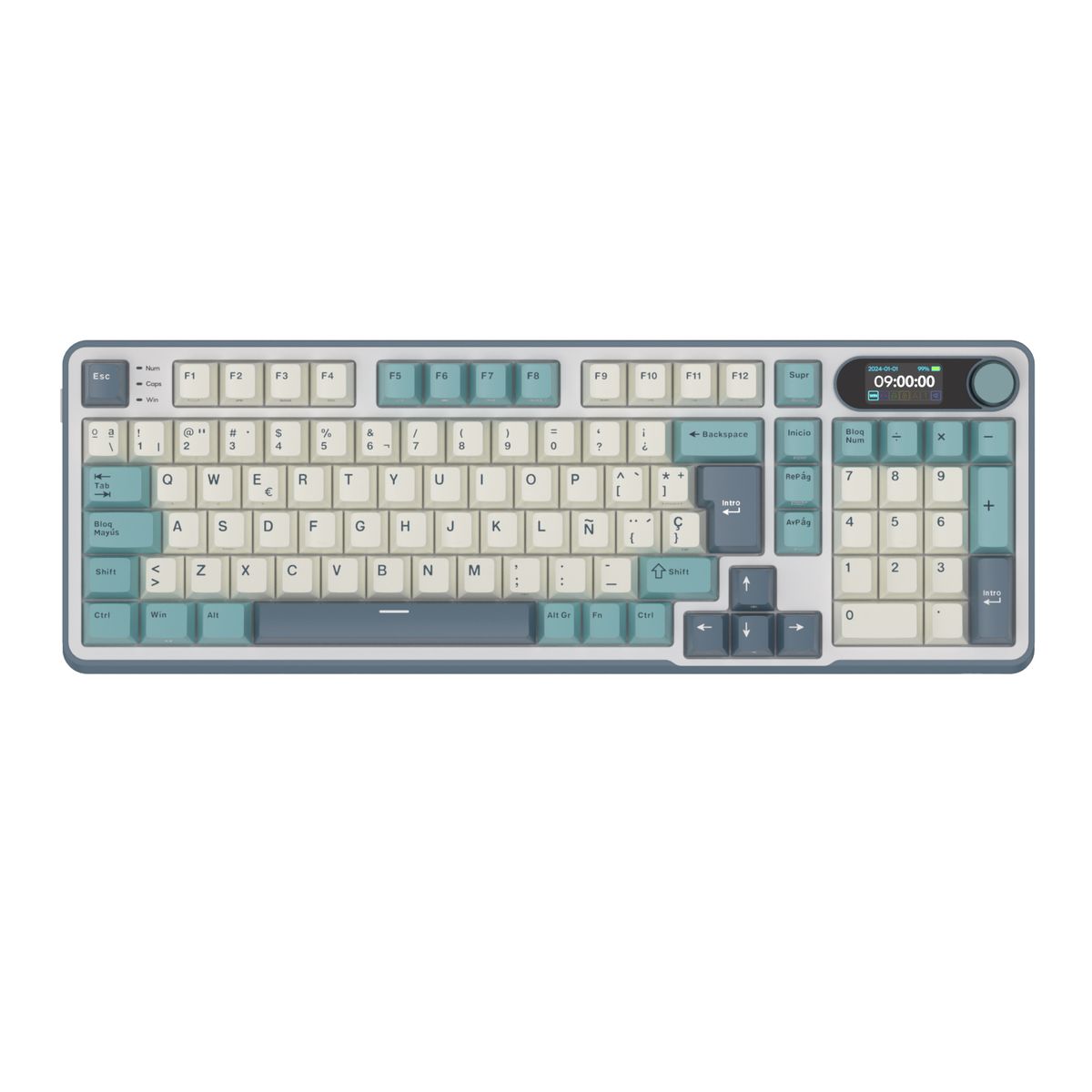 ROYAL KLUDGE - Teclado Mecánico Inalámbrico RKS98 Light Cloud Español 96%