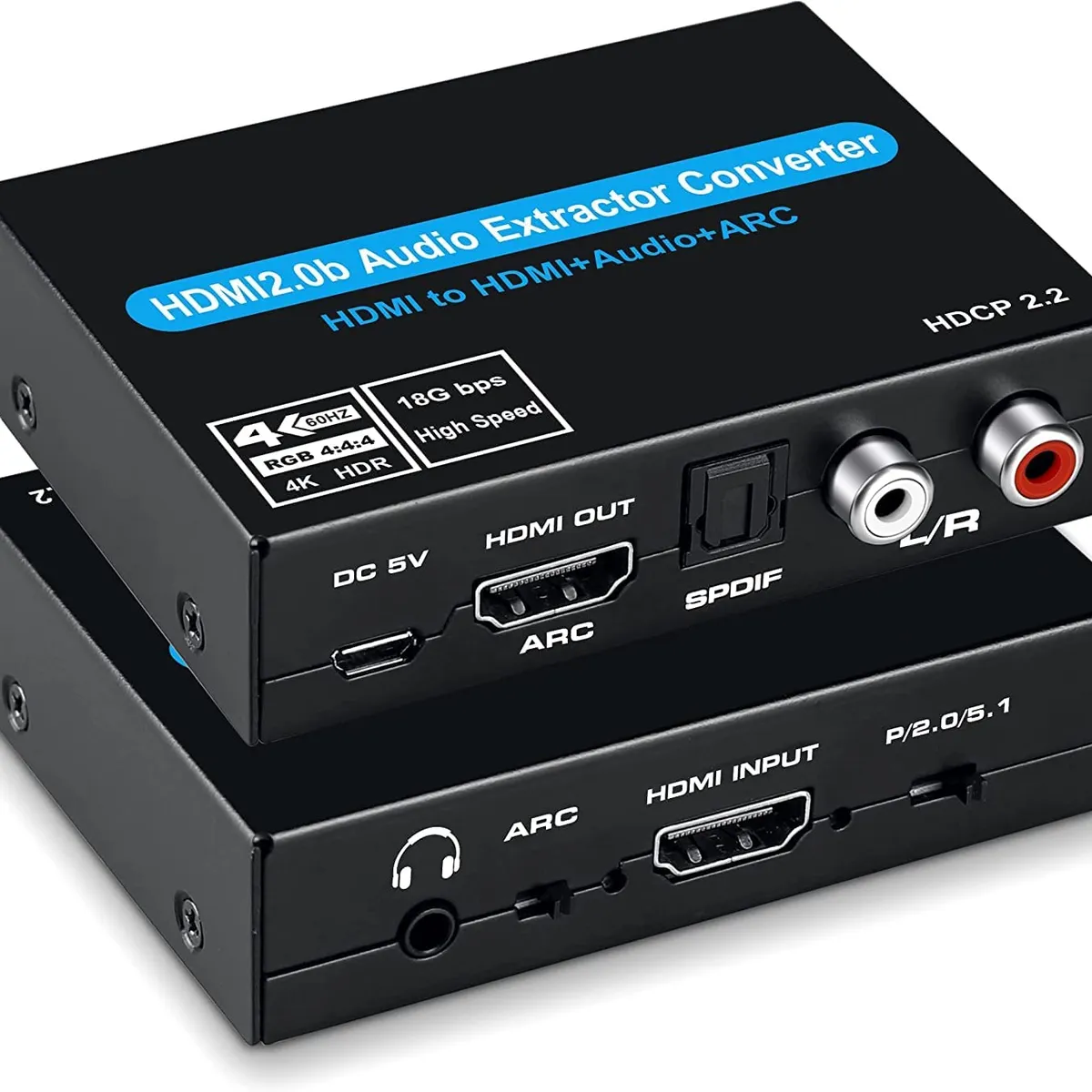 GENERICO - Extractor Adaptador Audio Hdmi Arc 4k 60hz A Optico Aux.