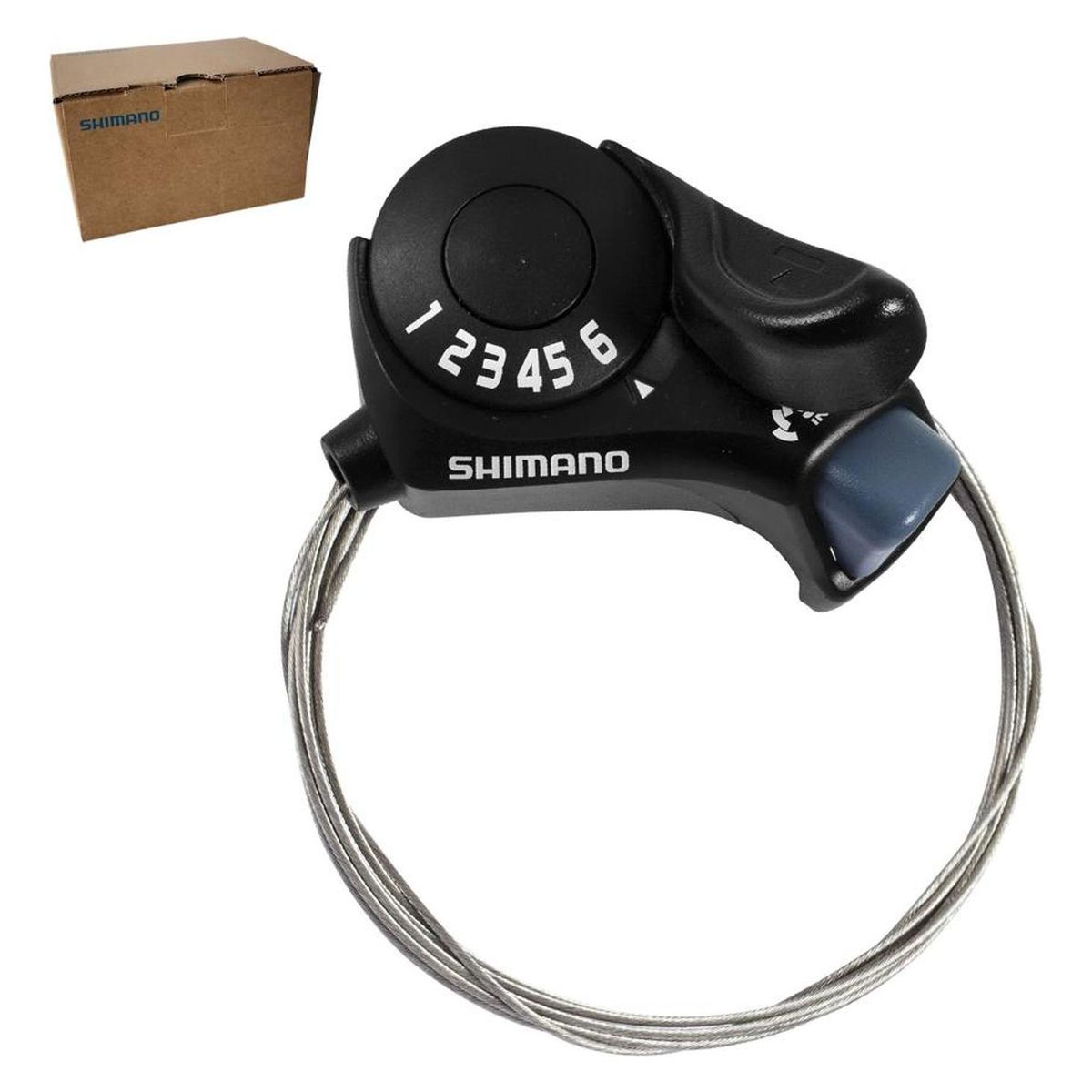 SHIMANO - Manilla Shimano Tourney Sl-tx30-6r Derecha 6v Mtb Pulgar Negro