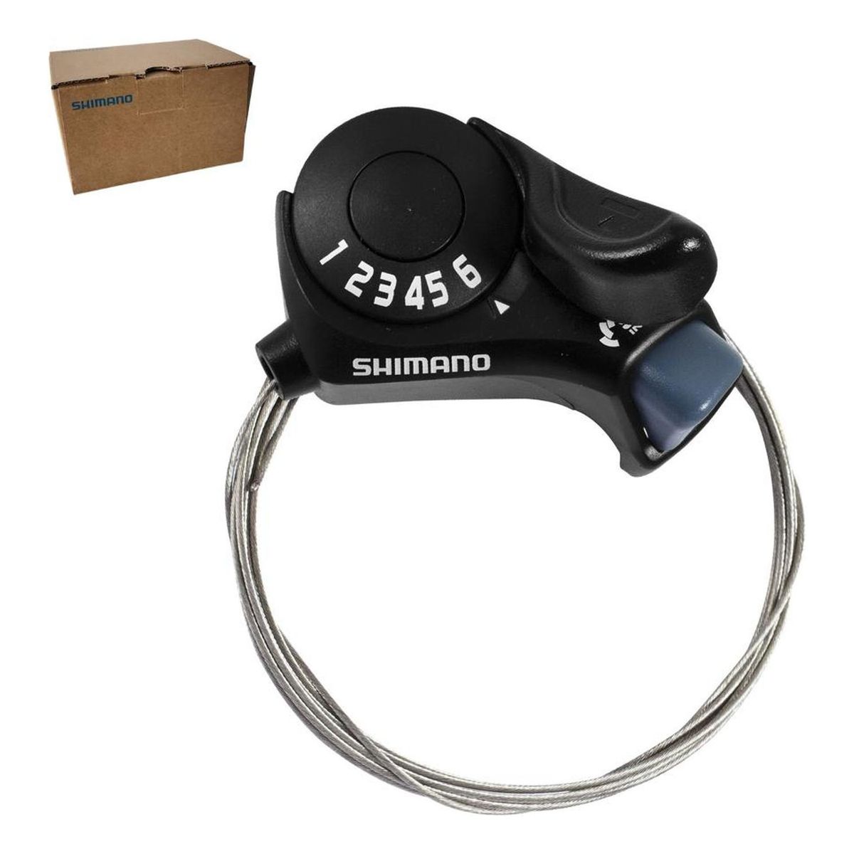 SHIMANO - Manilla Shimano Tourney Sl-tx30-6r Derecha 6v Mtb Pulgar Negro