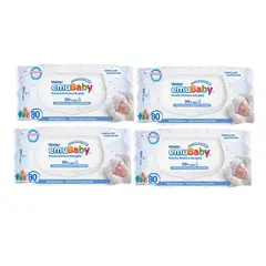 EMUBABY - X4 Toallitas Húmedas Water 80unid Hipoalergénicas.-