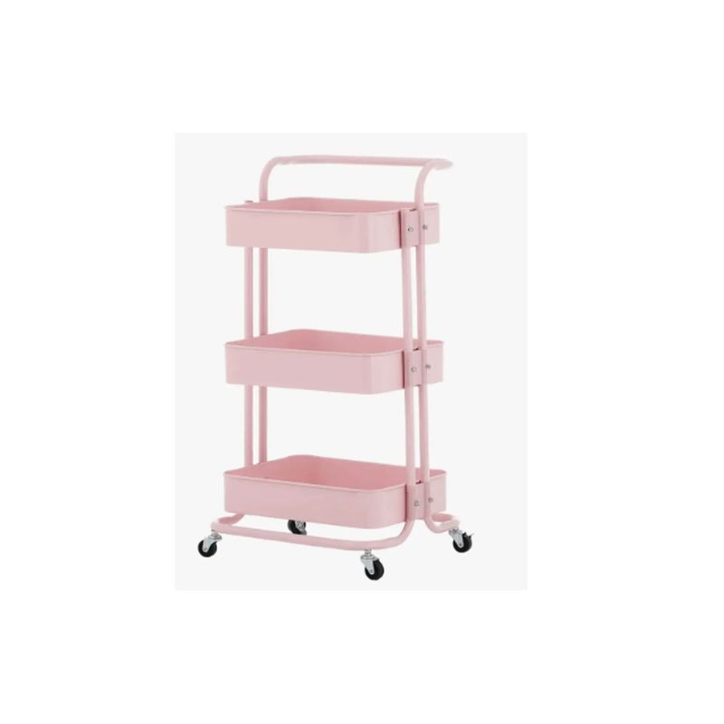 GENERICO - Carro Ayudante Plástico Organizador Peluquería Domestico Rosa