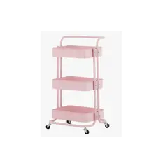 GENERICO - Carro Ayudante Plástico Organizador Peluquería Domestico Rosa