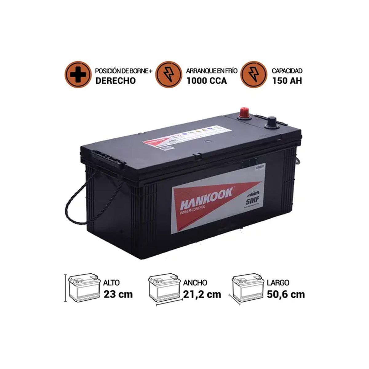 HANKOOK - Batería Hankook MF160G51 150Ah 1000CCA