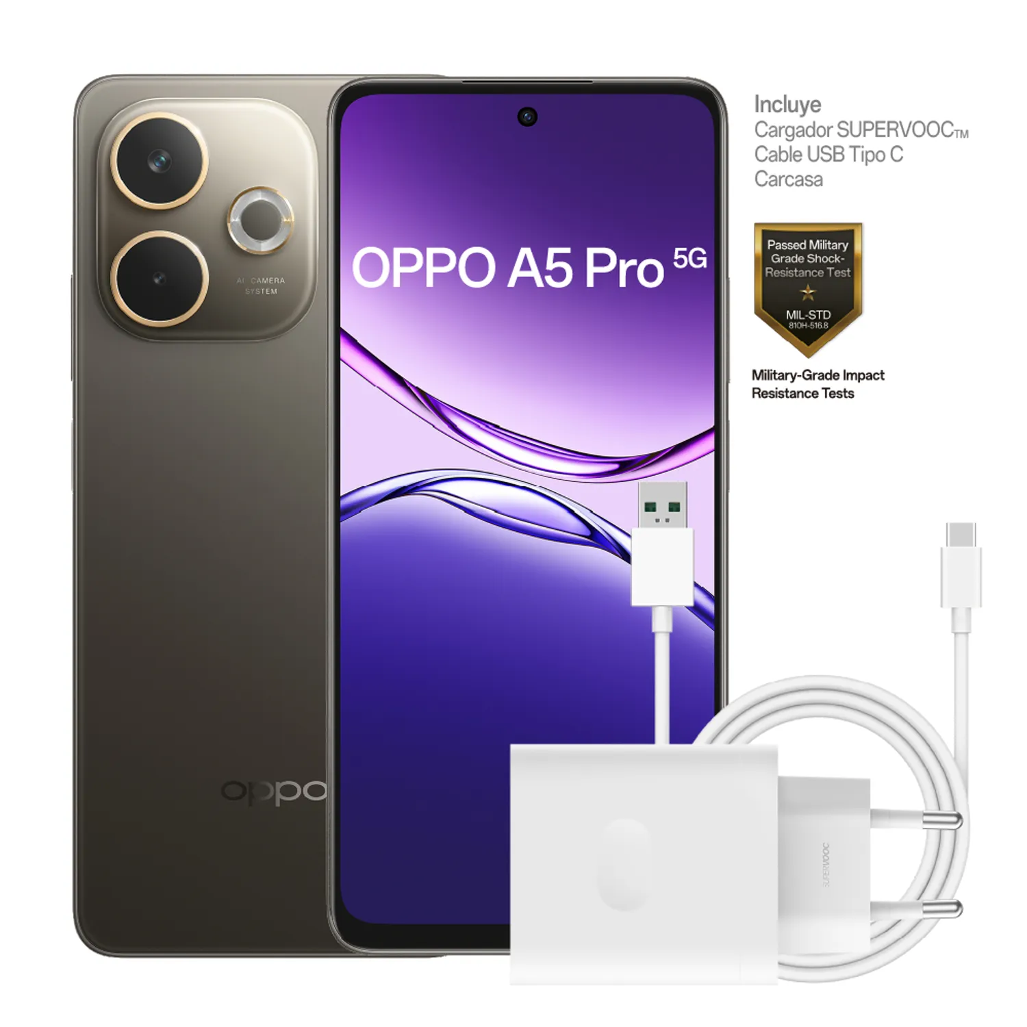OPPO Celular Oppo A5 Pro 5G 8+256GB Batería 5800mAh, IP69, Cámara