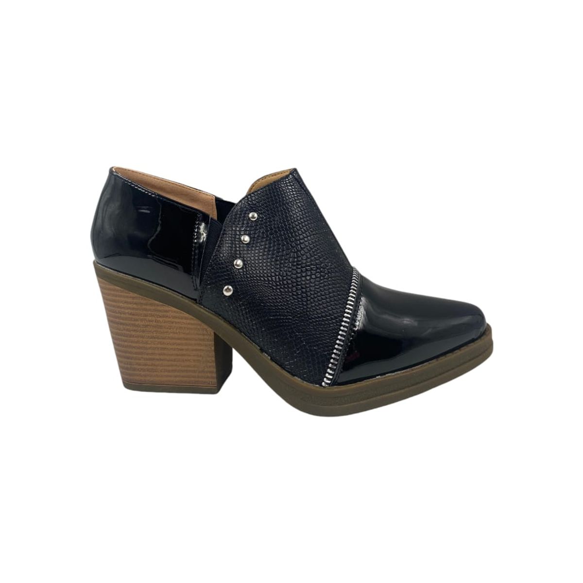 HERIEL - Botín Negro Taco Charol