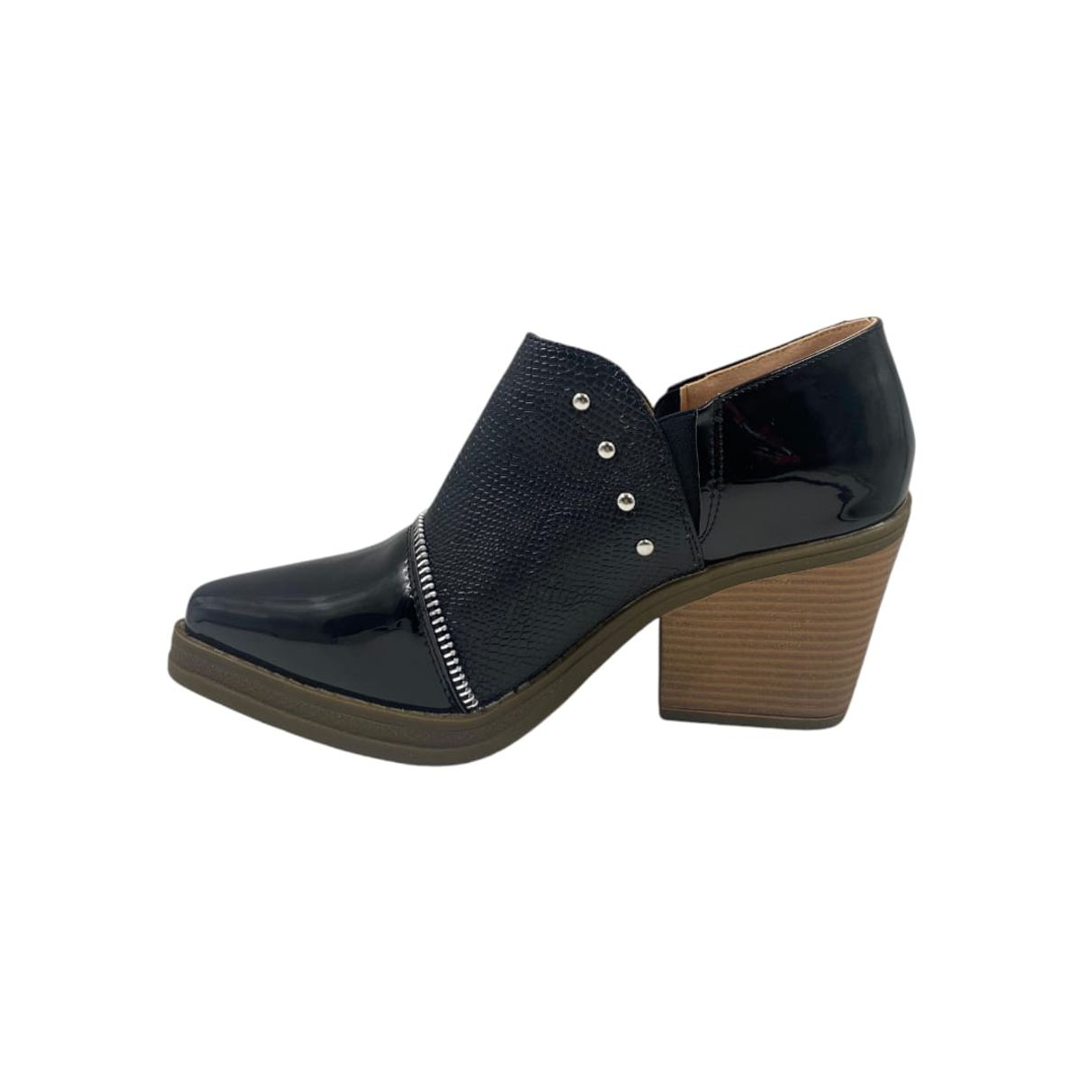 HERIEL - Botín Negro Taco Charol