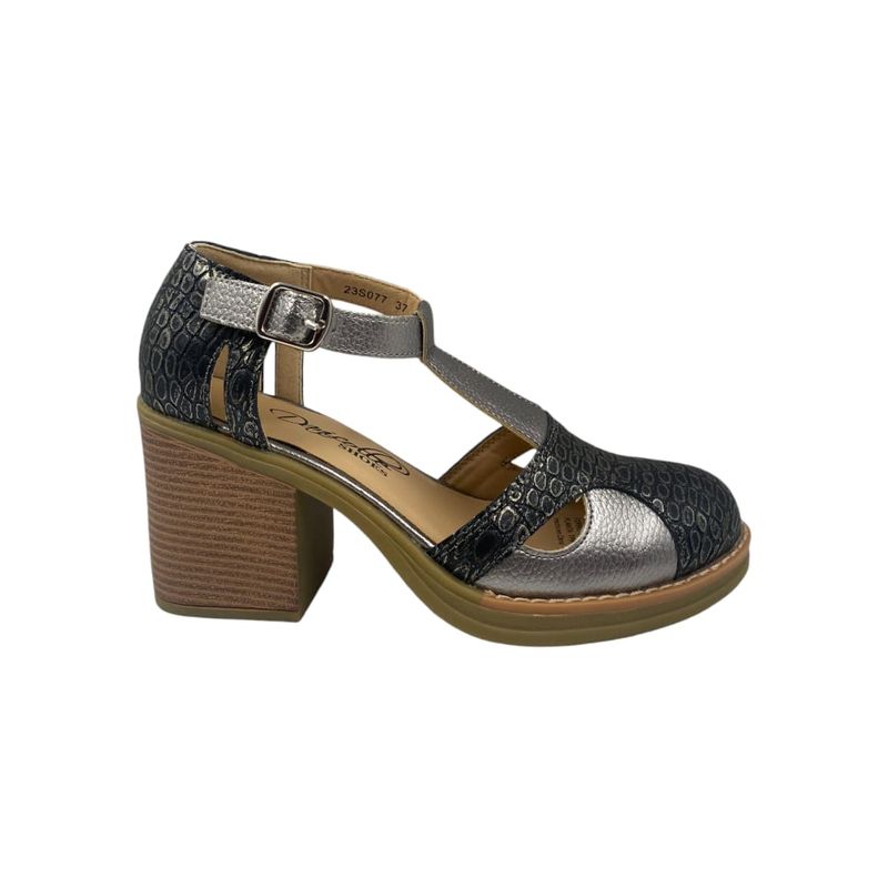 HERIEL - Zapato Negro Taco Mujer.