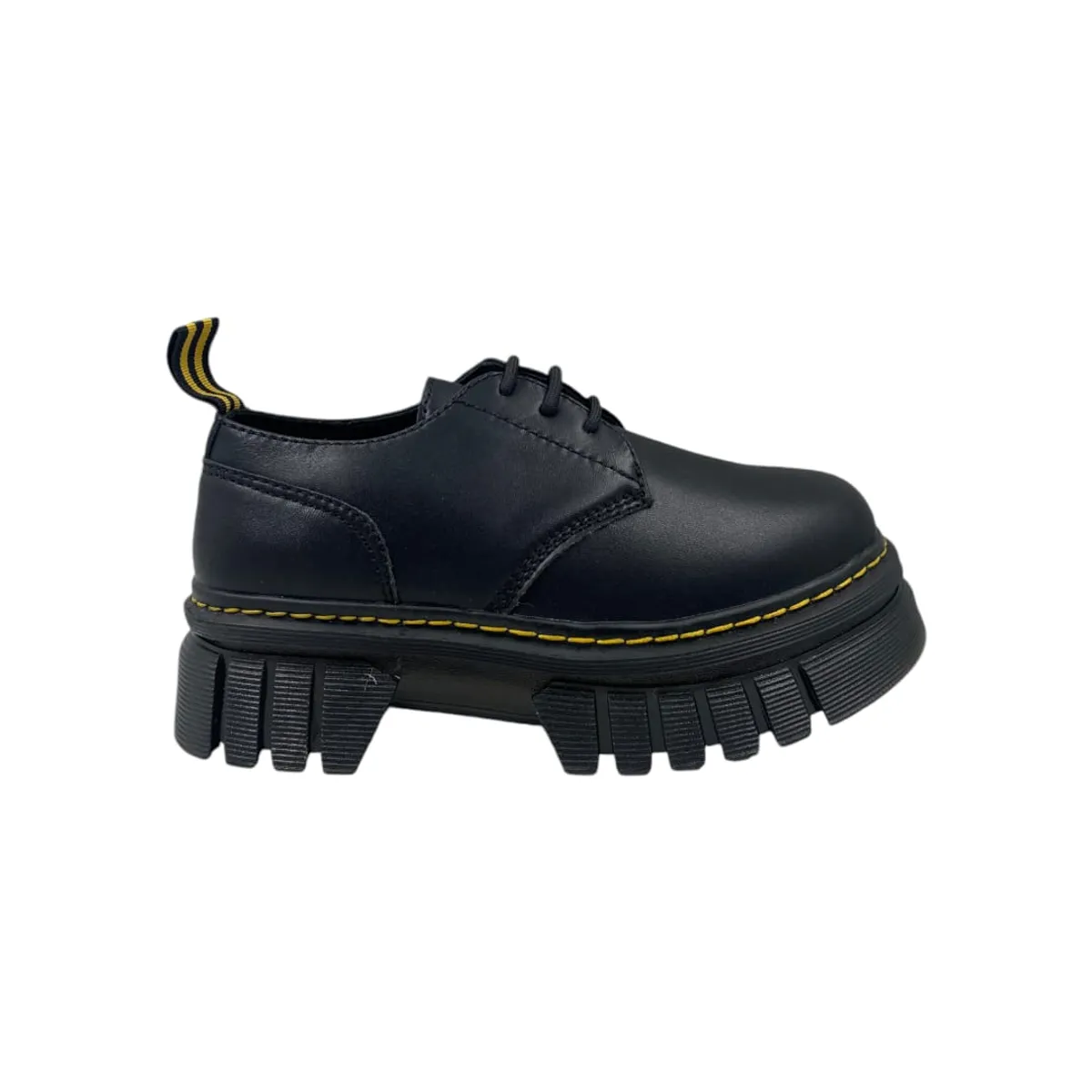 HERIEL - Mocasín Oxford Negro Plataforma