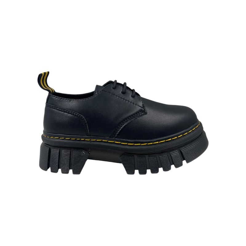 HERIEL - Mocasín Oxford Negro Plataforma.