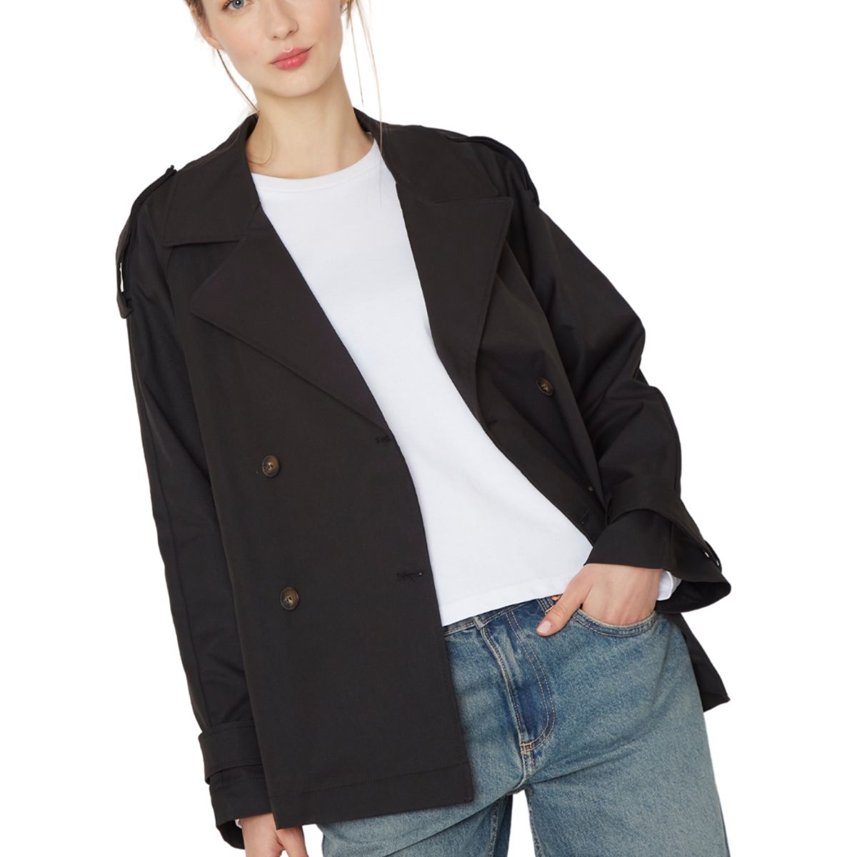 JACINTA TIENDA - Trench Coat Stone negro Jacinta Tienda