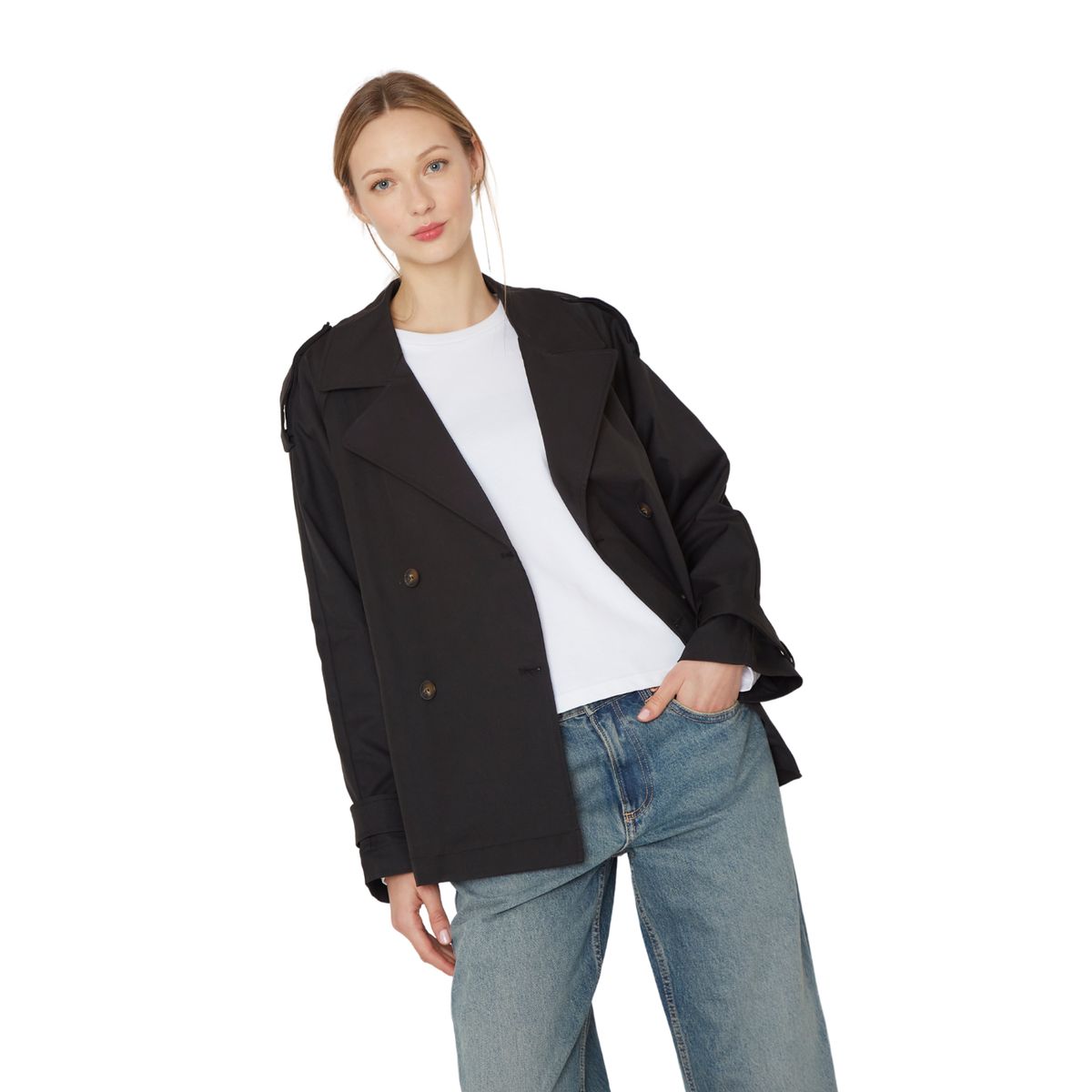 JACINTA TIENDA - Trench Coat Stone negro Jacinta Tienda