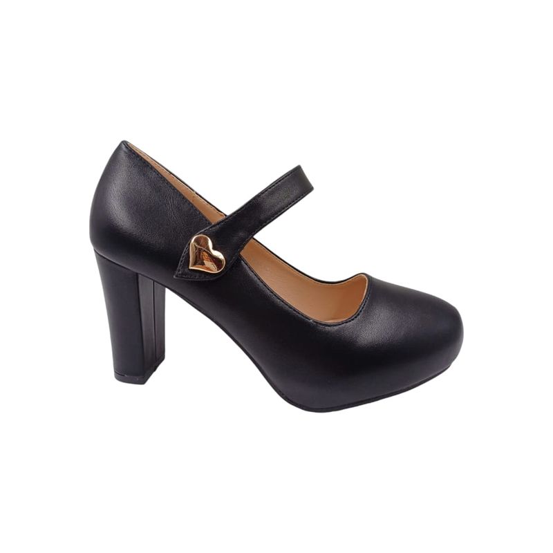 HERIEL - Zapato Negro Taco Mujer.