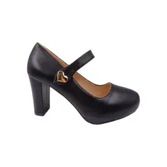HERIEL - Zapato Negro Taco Mujer.