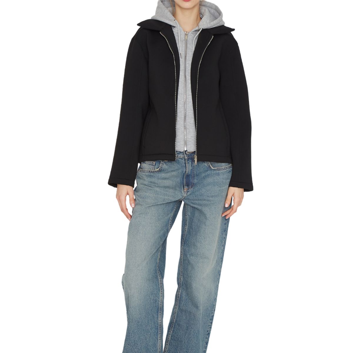 JACINTA TIENDA - Bomber Hoodie negra Jacinta Tienda