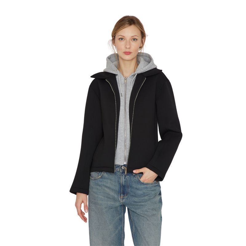 JACINTA TIENDA - Bomber Hoodie negra Jacinta Tienda